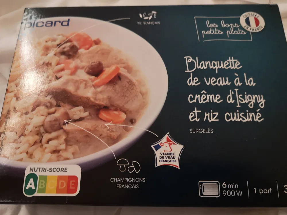 Blanquette de veau à la crème d'Isigny et riz cuisiné