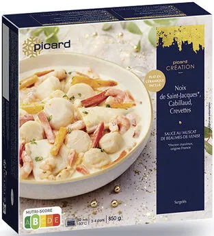 Noix de Saint- Jacques, Cabillaud, Crevettes sauce au muscat