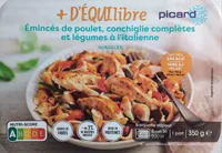 Émincés de poulet conchiglie complètes et légumes à l'italienne