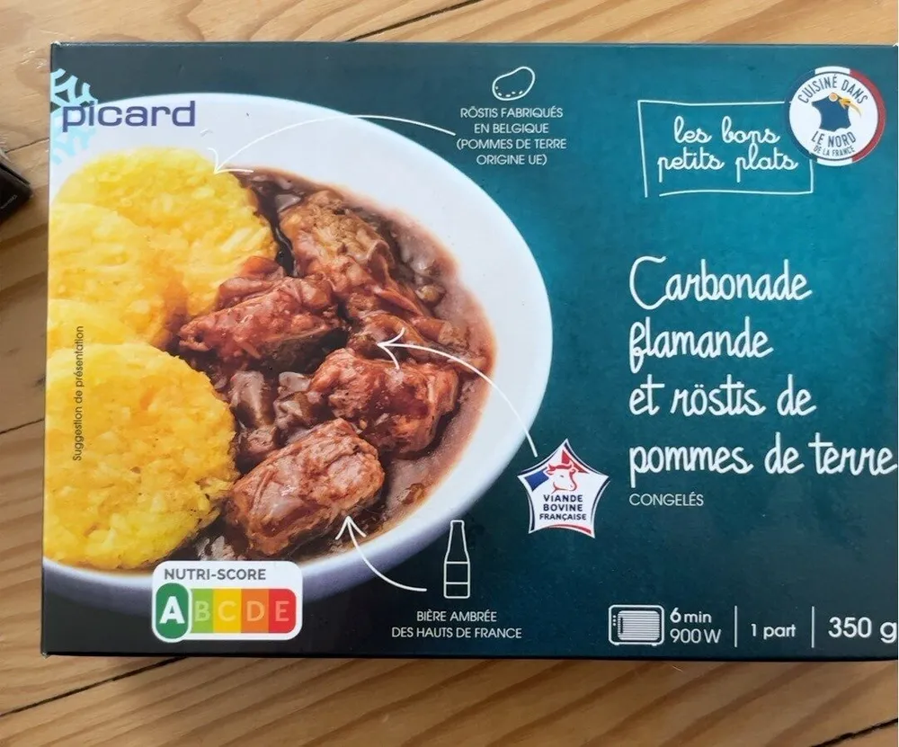Carbonade flamande et röstis de pommes de terre