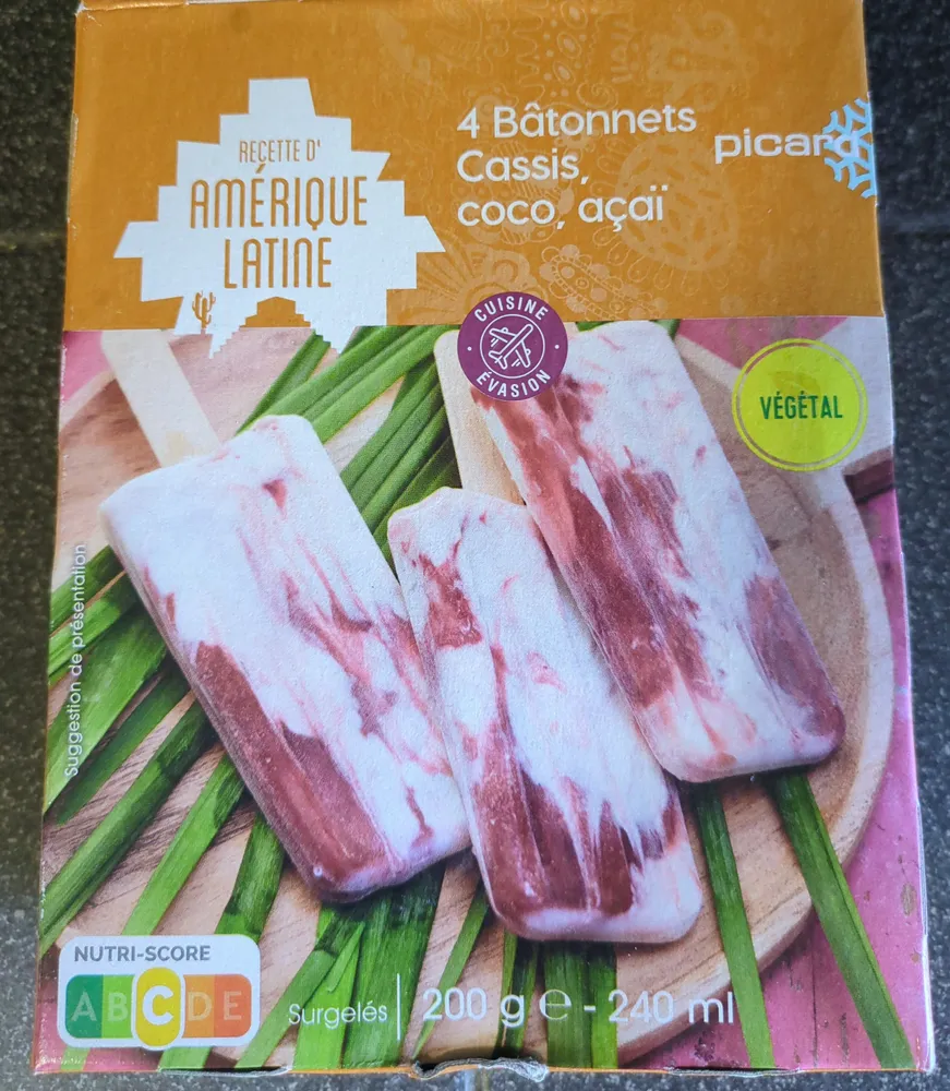 Bâtonnets cassis coco acai
