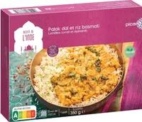 Palak dal et riz basmati