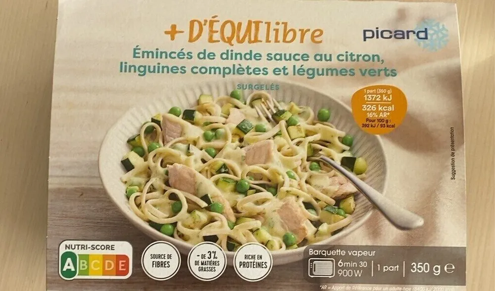 Emincés se dinde sauce au citron, linguines complètes
