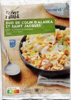 Duo de colin d'Alaska et St Jacques pâtes fondue de poireaux