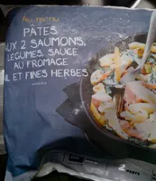 Pâtes aux 2 saumons, légumes, sauce au fromage ail et fines herbes, surgelées