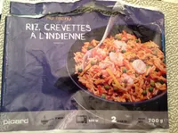Riz, crevettes à l'indienne