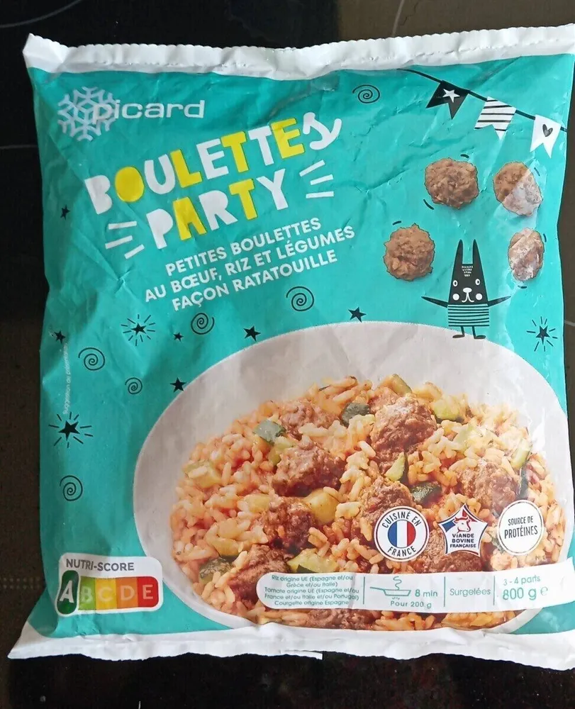 Boulettes party au boeuf, riz et légumes