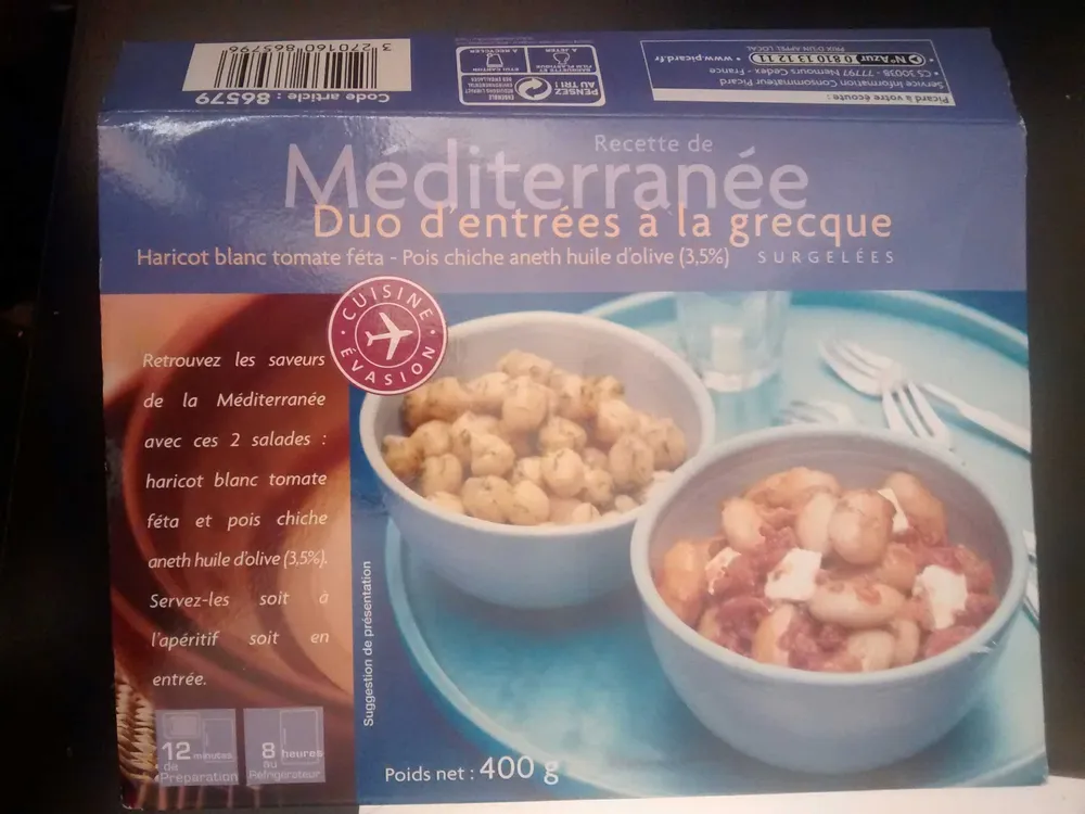 Recette de Méditerrannée Duo d'entrées à la grecque