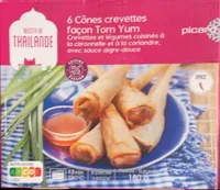6 cônes crevettes façon Tom Yum