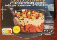 Risotto au vin blanc courge butternut champignons fèves de soja