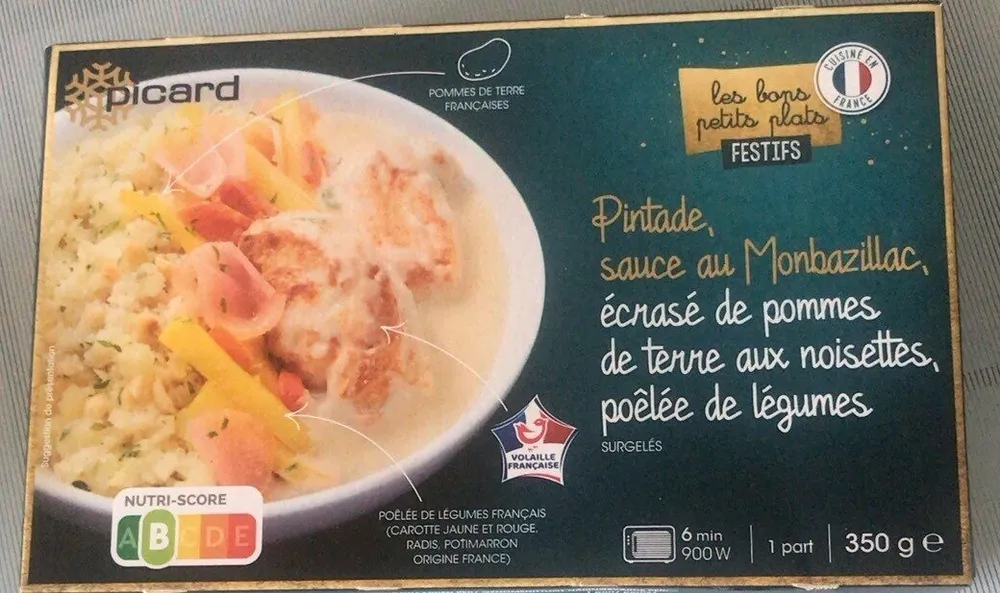 Pintade sauce Monbazillac écrasé dé pommes de terre aux noisettes poêlé de légumes