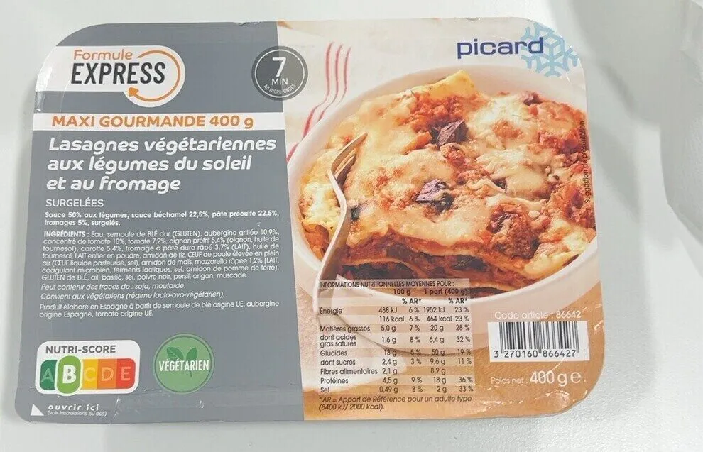 Lasagnes végétariennes aux légumes du soleil et au fromage