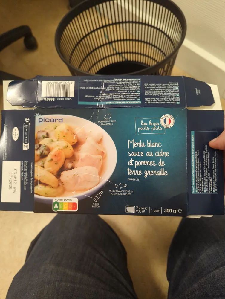 Merlu blanc sauce au cidre et pommes de terre grenaille