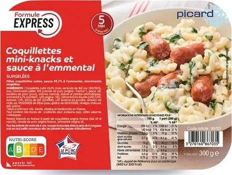 Coquillettes Mini-Knacks et Sauce a l’Emmental
