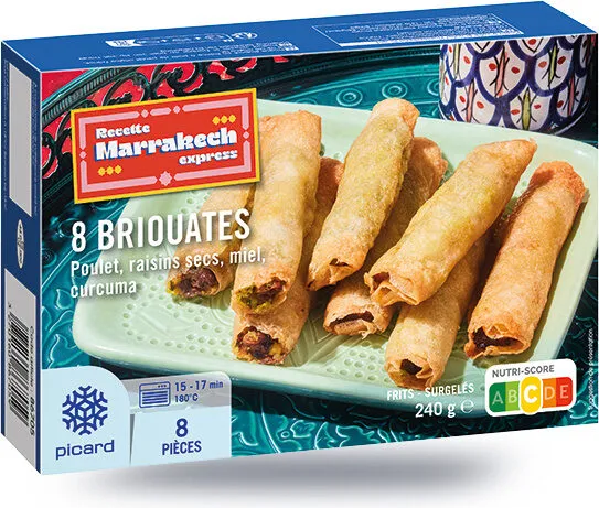 Briouates poulet, raisins, miel, curcuma