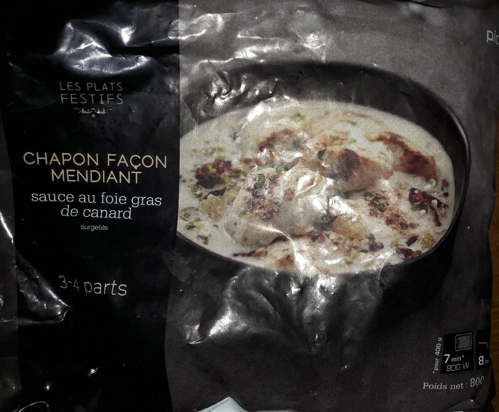 Chapon Façon Mendiant, Sauce au Foie Gras de Canard
