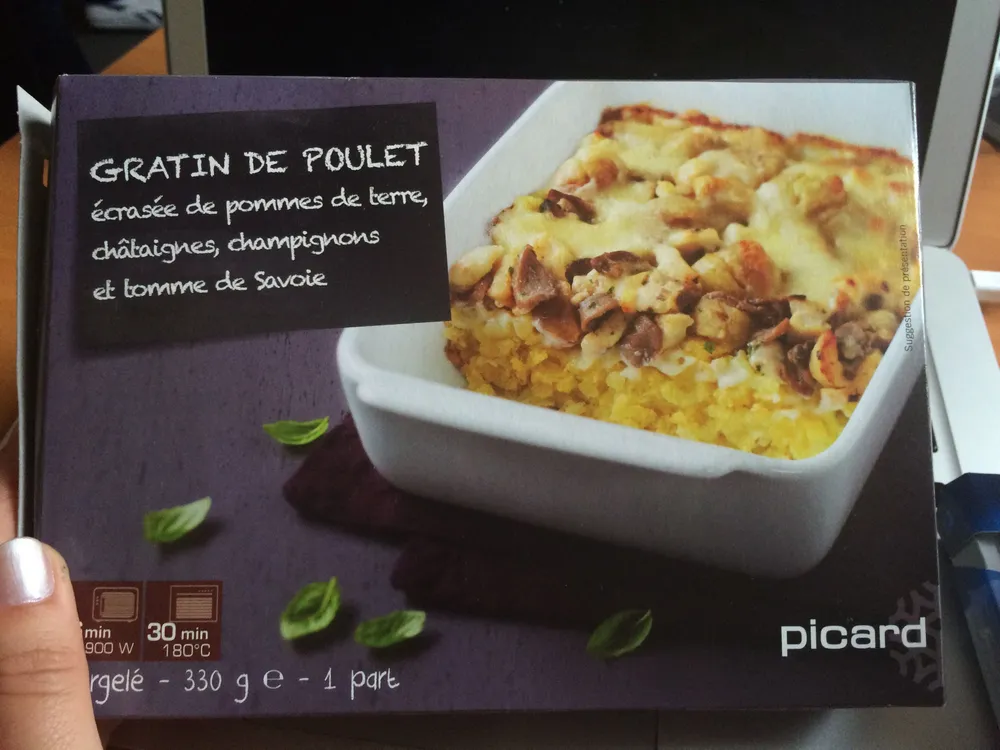 Gratin de Poulet, Écrasée de Pommes de Terre, Châtaignes, Champignons et Tomme de Savoie