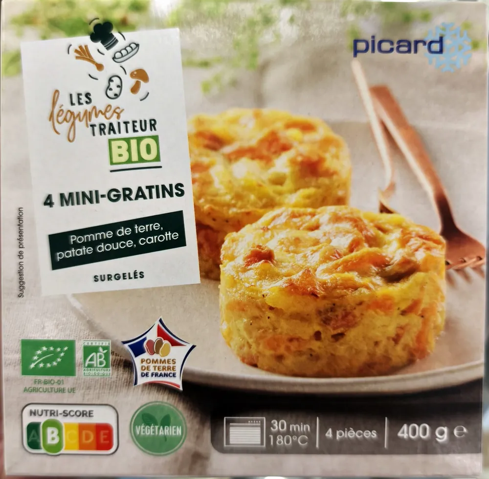 Mini gratin pommes de terre patate douce carotte