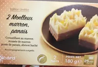 2 Moelleux Marron, Panais. Croustillant au marron, écrasée de marron, purée de panais, abricot haché.