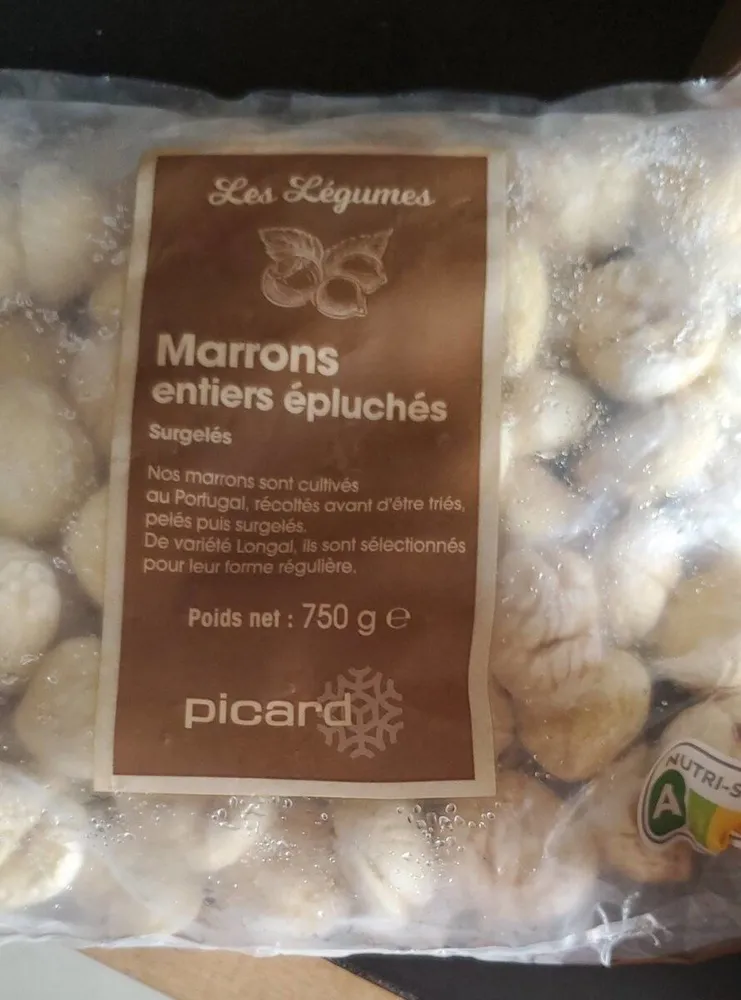 Marrons entiers épluchés