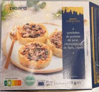 4 tartelettes de pomme de terre, champignons de Paris, cèpes
