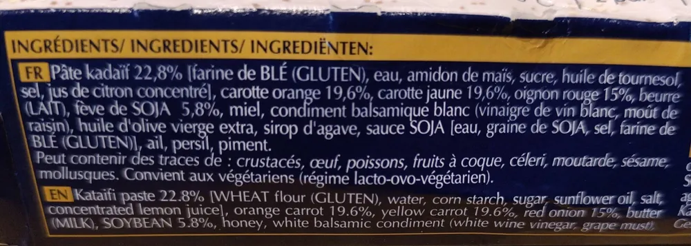 2 kadaïfs de légumes