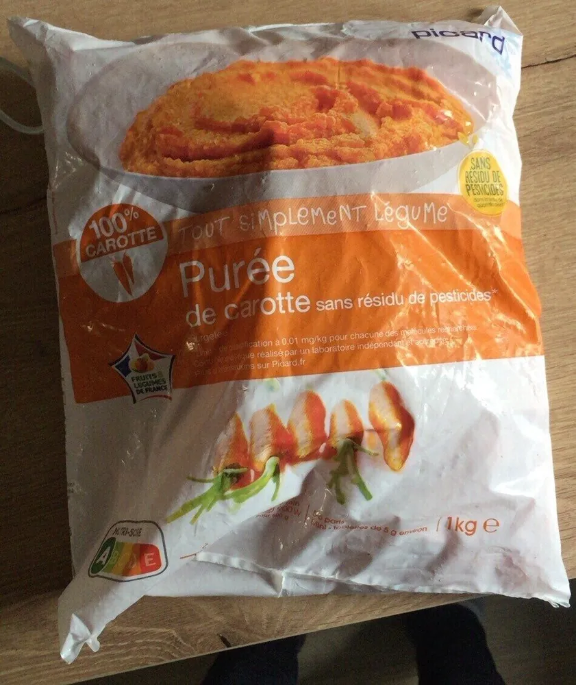 Purée de carottes sans résidu de pesticides