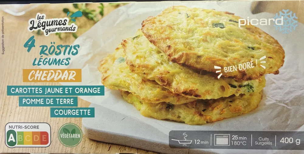 4 Röstis de légumes et cheddar