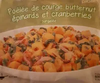 Poêlée de courge butternut épinards et cranberries