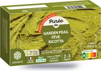 Purée de garden peas, fève, ricotta