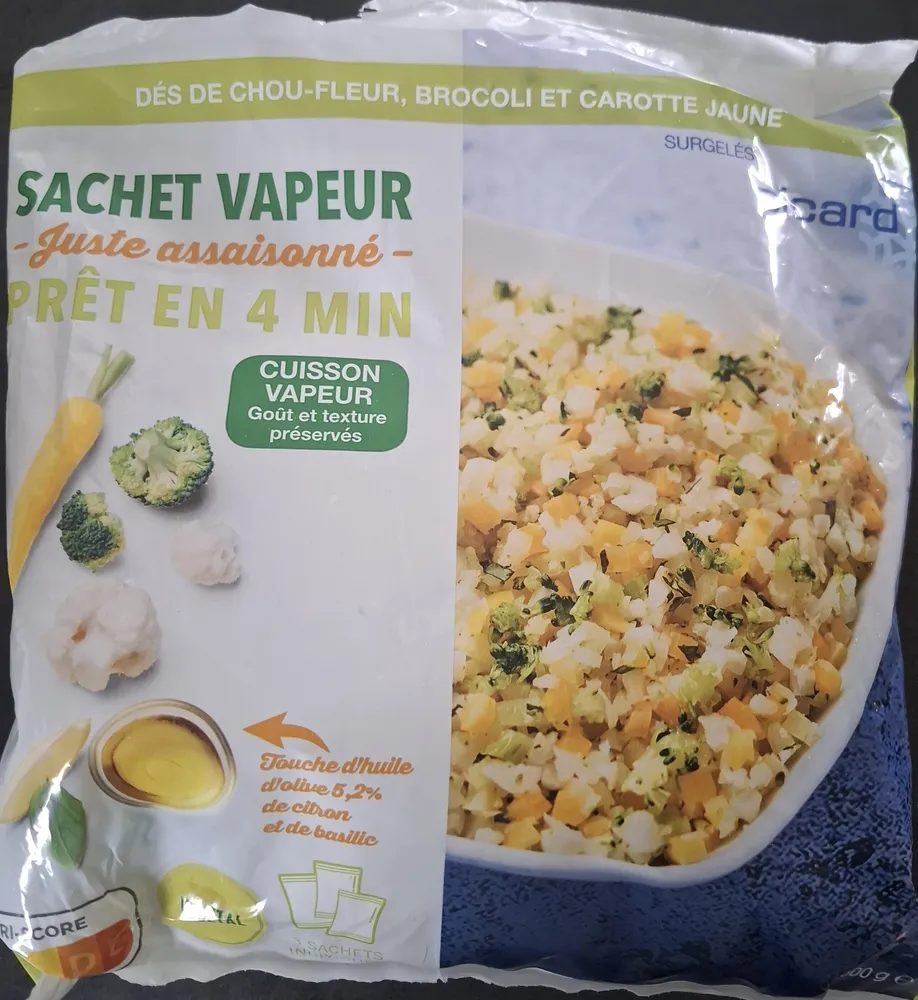 Sachet vapeur juste assaisonné choux-fleur brocoli carotte