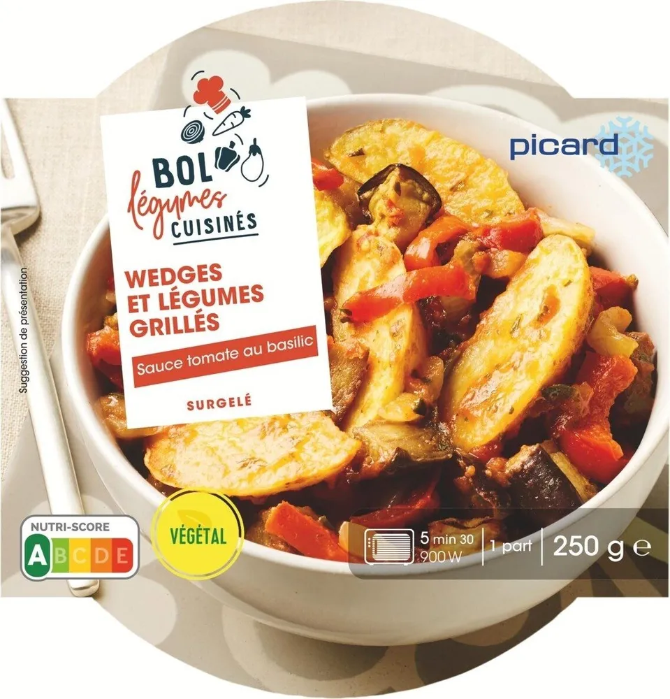 Wedges et légumes grillés