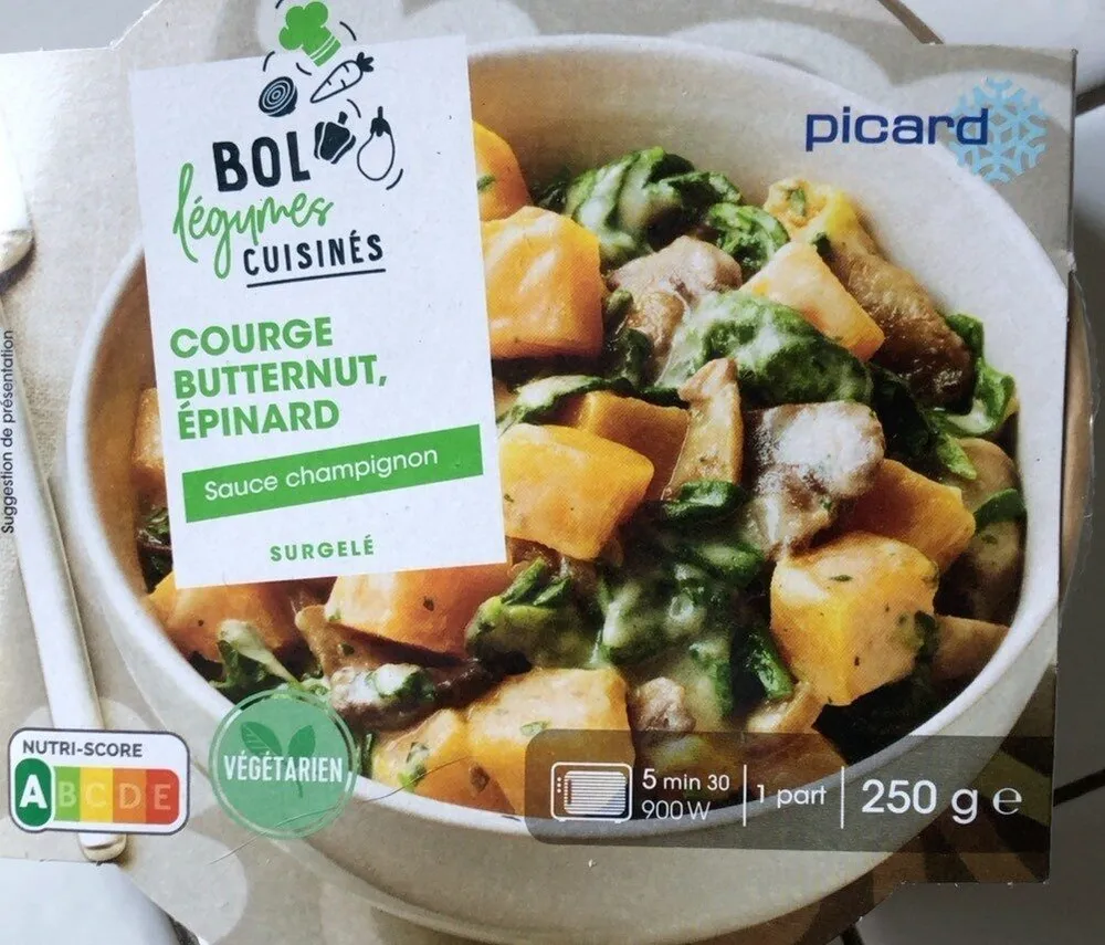 Bol légumes cuisinés - Courge, butternut, épinard