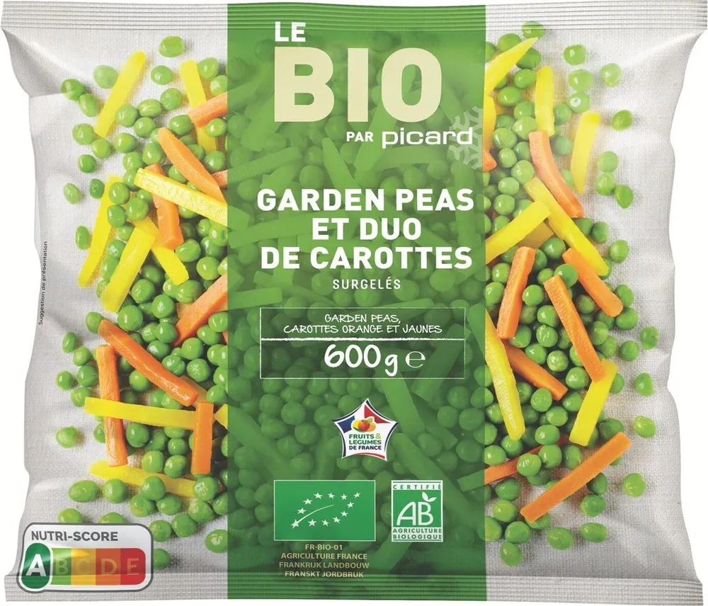 Garden peas et duo de carotte
