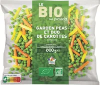 Garden peas et duo de carotte