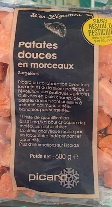 Patate douce en morceaux sans résidu de pesticides