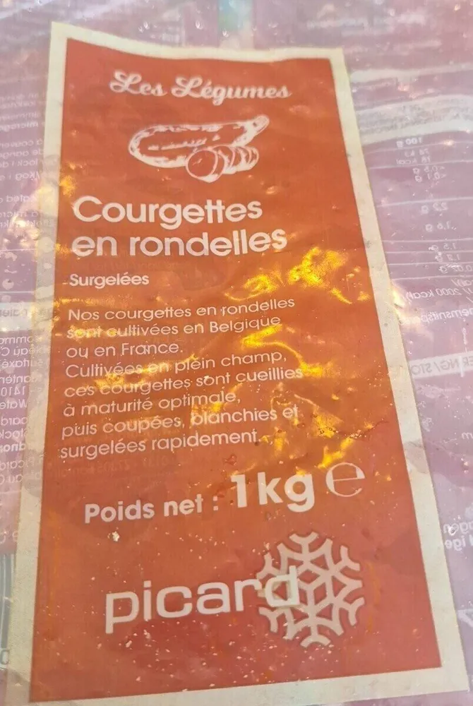 Courgettes en rondelles