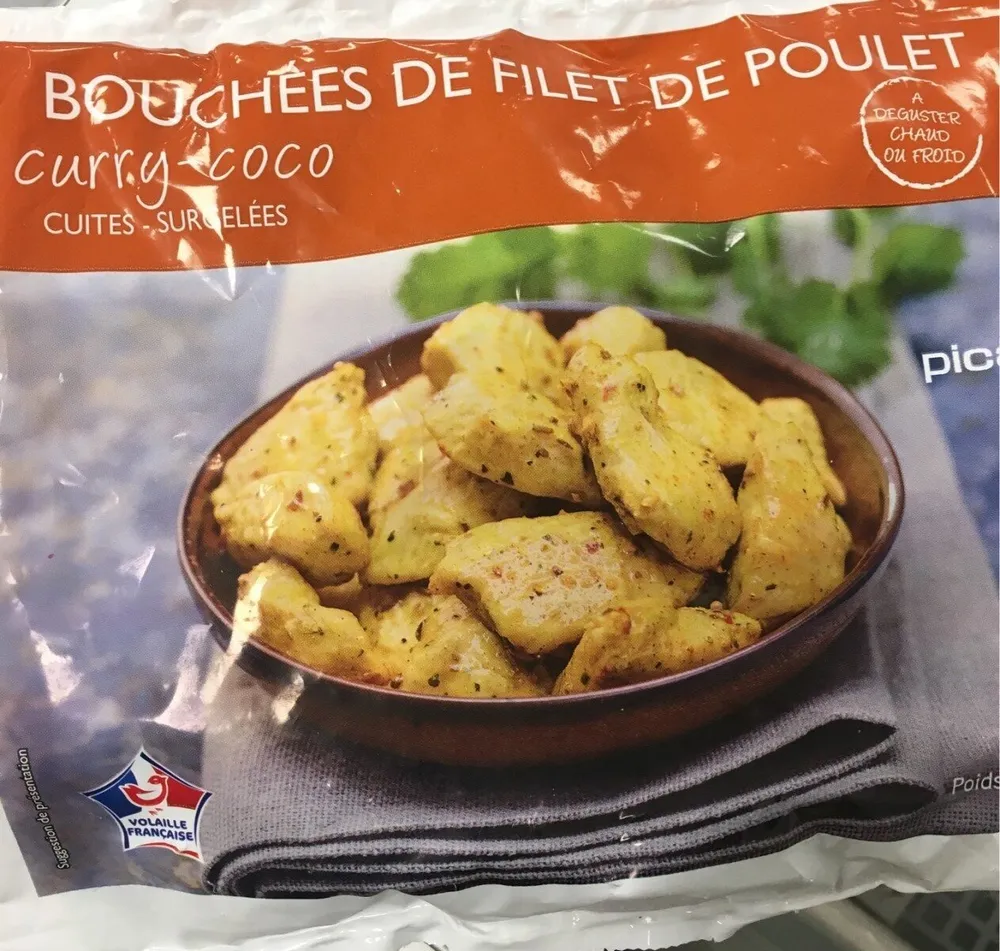 Bouchées de filet de poulet curry-coco