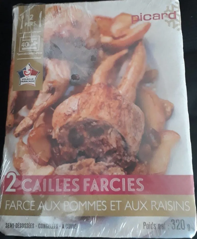 2 cailles farcies farce aux pommes et aux raisins