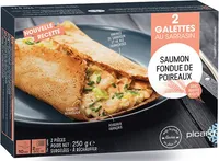 2 galettes au sarrasin, saumon fondue de poireaux