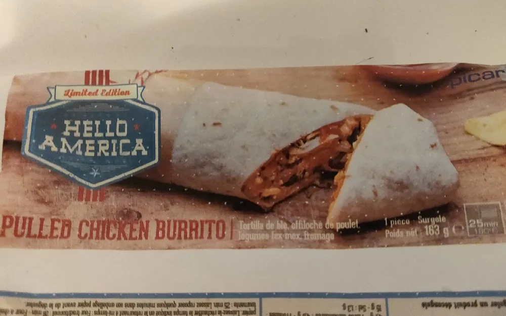 Pulled chicken burrito