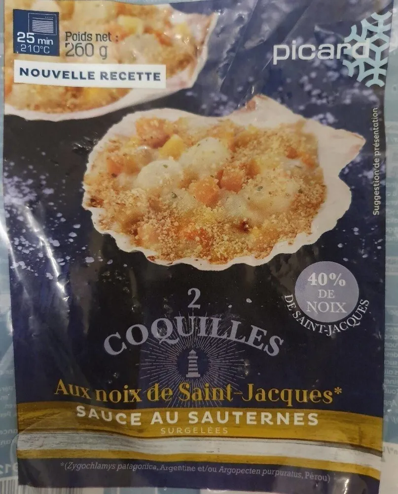 2 coquilles aux noix de saint jacques sauce au sauternes
