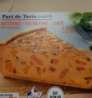Part de tarte butternut bacon fumé comté