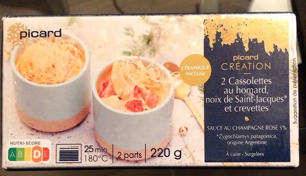 Cassolettes au homard noixde saint Jacques et crevettes