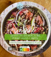 Salade lentilles saumon fumé, pomme granny smith