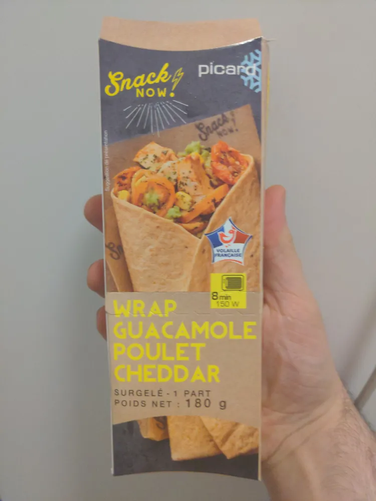 Wrap guacamole poulet cheddar