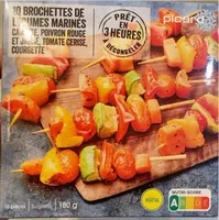 10 brochettes de légumes marinés