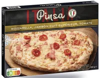 Pinsa mozzarella, jambon cuit supérieur, tomate