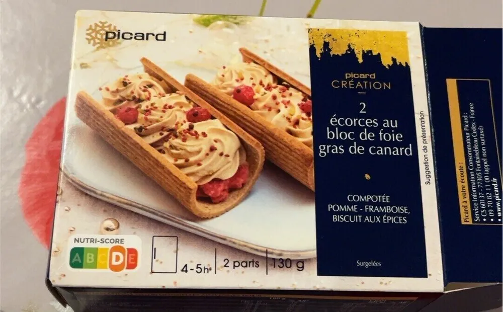 2 écorces au bloc de foie gras de canard