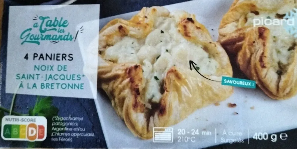 4 paniers noix de Saint-Jacques à la bretonne